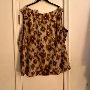 Beige and Brown Print Top